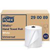 Tork Matic Paper Hand Towel Roll White H1, Universal, 100% Recycled Fiber, 6 Rolls x 700 ft, 290089