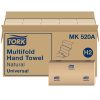 Tork Multifold Hand Towel Natural H2, Universal, 100% Recycled Fibers, 16 x 250 Sheets, MK520A