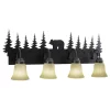 VAXCEL VL55704BBZ Bozeman 33-in 4-Light Burnished Bronze Rustic Vanity Light