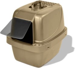 Van Ness Pets Odor Control Large Enclosed Sifting Cat Pan with Odor Door, Hooded, Beige, CP66