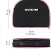 WORKPRO W009012A Pink Tool Kit - Hand Tool Set with Easy Carrying Round Pouch - Durable, Long Lasting Chrome Finish Tools - Perfect for DIY, Home Maintenance - Pink Ribbon