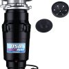 Waste Maid 10-US-WM-058-3B Garbage Disposal Anti-Jam Stainless Steel Food Waste Grinding System, 1 2 HP Economy, BlackWaste Maid 10-US-WM-058-3B Garbage Disposal Anti-Jam Stainless Steel Food Waste Grinding System, 1 2 HP Economy, Black