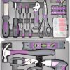 Werktough 44PCS 3.6V/4V Cordless Screwdriver Tool Kit Set Pink Color Tools Lady Tools Kit Home Repair Set Toolbox Hand Tool Kit Storage Case Gift Set LADYCRAFT