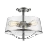 Z-Lite Mariner 1-Light 13.375-in Brushed Nickel Incandescent Semi-flush Mount Light (444SF-BN)