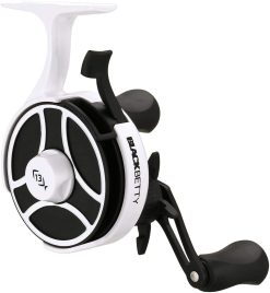 13 Fishing Black Betty FreeFall Ghost Window Inline Ice Fishing Reel, White