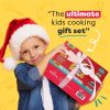 Baketivity Kids Cooking Sets Real Utensils With Kitchen Tool Guide - Complete Junior Cooking Set Gift For Girls & Boys With Mixing Bowls, Cutting Board, Knife, Apron - Kids Baking Set For Real Cooking
