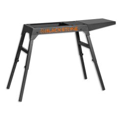 Blackstone Universal Griddle Stand with Adjustable Leg and Side Shelf - Made to fit 17” or 22” Propane Table Top Griddle – Perfect Take Along Grill Accessories for Outdoor Cooking and Camping (Black)