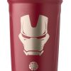 BlenderBottle Marvel Strada Shaker Cup Insulated Stainless Steel Water Bottle with Wire Whisk, 24-Ounce, Iron Man