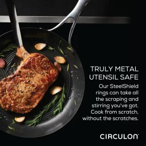 Circulon 70051 Stainless 11-Piece Steel Silver Cookware Set with SteelShield Hybrid Stainless and Nonstick Technology