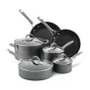 Circulon 84564 Elementum 10-Piece Hard-Anodized Aluminum Nonstick Cookware Set in Oyster Gray