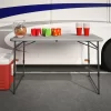 Cosco 14400GRY1E 4 ft. Gray Fold-in-Half Portable Plastic Indoor Outdoor Utility Table