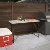 Cosco 14400GRY1E 4 ft. Gray Fold-in-Half Portable Plastic Indoor Outdoor Utility Table