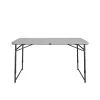 Cosco 14400GRY1E 4 ft. Gray Fold-in-Half Portable Plastic Indoor Outdoor Utility Table
