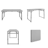 Cosco 14400GRY1E 4 ft. Gray Fold-in-Half Portable Plastic Indoor Outdoor Utility Table