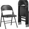 Cosco 14993BLK4E Black Vinyl Padded Seat Stackable Folding Chair (Set of 4)