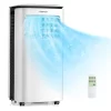 Costway ES10113US-WH 9000 BTU ASHRAE Portable Air Conditioner Cools 350 Sq. Ft. with Dehumidifier with Remote in White