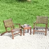 Costway OP70267 3-Piece Rattan Patio Conversation Set with Costway