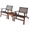Costway OP70267 3-Piece Rattan Patio Conversation Set with Costway