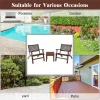 Costway OP70267 3-Piece Rattan Patio Conversation Set with Costway