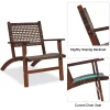 Costway OP70267 3-Piece Rattan Patio Conversation Set with Costway
