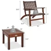 Costway OP70267 3-Piece Rattan Patio Conversation Set with Costway