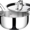 Duxtop Whole-Clad Tri-Ply Stainless Steel Saucepan with Lid, 3 Quart, Kitchen Induction Cookware