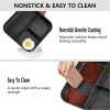 ESLITE LIFE 11 Inch Nonstick 3 Section Divided Breakfast Pan Grill Pan for Stove Tops Induction Compatible, PFOA & PTFEs Free