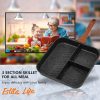 ESLITE LIFE 11 Inch Nonstick 3 Section Divided Breakfast Pan Grill Pan for Stove Tops Induction Compatible, PFOA & PTFEs Free