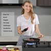 ESLITE LIFE 9.5 Inch Nonstick Grill Pan for Stove Tops with Lid Induction Compatible, PFOA & PTFEs Free