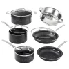 GRANITESTONE 2228 10-Piece Aluminum Ultra-Durable Non-Stick Diamond Infused Cookware Set with Glass Lids