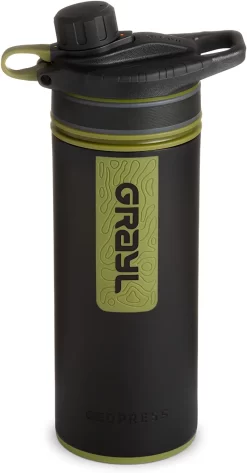 GRAYL GeoPress 24 oz Water Purifier Bottle - Filter for Hiking, Camping, Survival, Travel