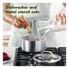GreenPan Venice Pro Tri-Ply Stainless Steel Healthy Ceramic Nonstick 1.6QT Saucepan Pot with Lid, PFAS-Free, Multi Clad, Induction, Dishwasher Safe, Oven Safe, Silver (CC002241-001)