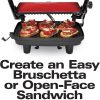 Hamilton Beach Electric Panini Press Grill with Locking Lid, Opens 180 Degrees for Any Sandwich Thickness, Nonstick 8
