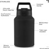 HydroJug 64oz Half Gallon Water Bottle - Stainless Steel Insulated - Keep Cold 24 Hrs - Silicone Base -Dual Function Lid for Straw or Sip -Reach Hydration & Fitness Goals w Hydro Jug (Sunrise Yellow)
