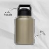 HydroJug 64oz Half Gallon Water Bottle - Stainless Steel Insulated - Keep Cold 24 Hrs - Silicone Base -Dual Function Lid for Straw or Sip -Reach Hydration & Fitness Goals w Hydro Jug (Sunrise Yellow)