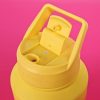 HydroJug 64oz Half Gallon Water Bottle - Stainless Steel Insulated - Keep Cold 24 Hrs - Silicone Base -Dual Function Lid for Straw or Sip -Reach Hydration & Fitness Goals w Hydro Jug (Sunrise Yellow)