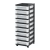 IRIS Black 9-Drawer Storage Cart with Organizer Top