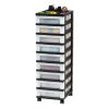 IRIS Black 9-Drawer Storage Cart with Organizer Top