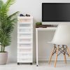 IRIS White 9-Drawer Storage Cart With Organizer Top