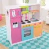 KidKraft Deluxe Big and Bright Wooden Play Kitchen with Play Phone, Neon Colors