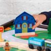 KidKraft Reversible Wooden Activity Table with Board and Train Set, Espresso