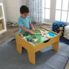 KidKraft Reversible Wooden Activity Table with Board and Train Set, Natural