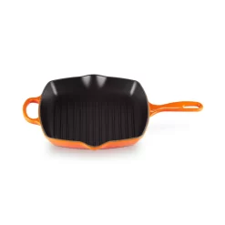Le Creuset LS2021-262 Enameled Cast Iron Signature Square Skillet Grill, 10.25", Flame