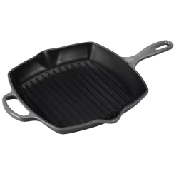 Le Creuset LS2021-267F Enameled Cast Iron Signature Square Skillet Grill, 10.25", Oyster