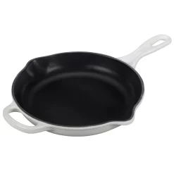 Le Creuset LS2024-2316 Enameled Cast Iron Signature Iron Handle Skillet, 9" (1-3/8 qt.), White