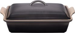 Le Creuset PG07053A-337F Stoneware Heritage Covered Rectangular Casserole, 4 qt. (12" x 9"), Oyster