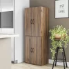 Mainstays 4-Door 5' Storage Cabinet, Walnut