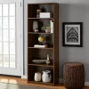 Mainstays 5-Shelf Bookcase with Adjustable Shelves, Canyon Walnut