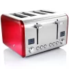 Megachef 4 Slice Toaster in Stainless Steel Red