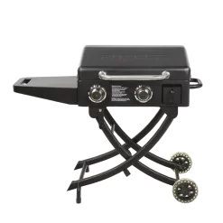 PIT BOSS PB2BSPS Gas Griddle, 2 Burner with Folding Legs, Black